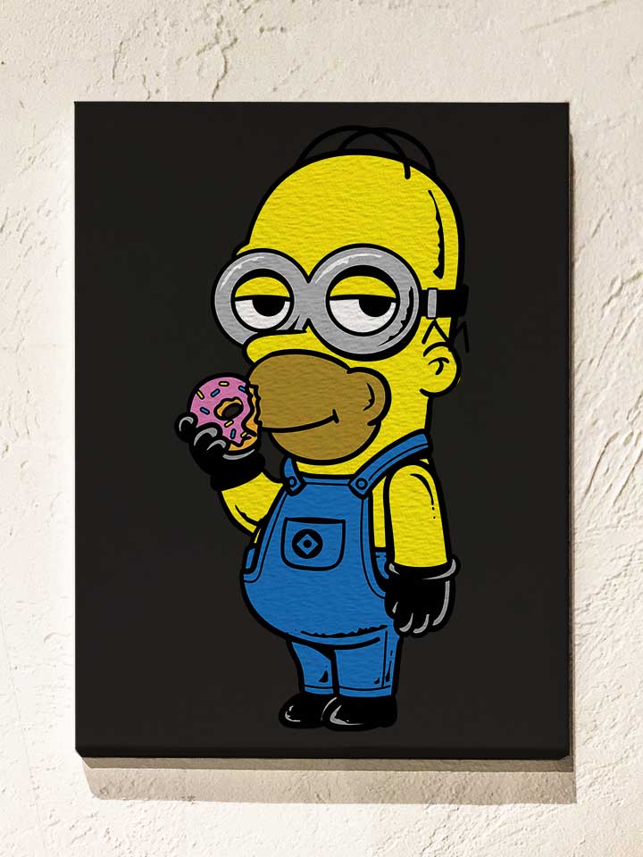 Homer Minion Leinwand schwarz 30x40 cm