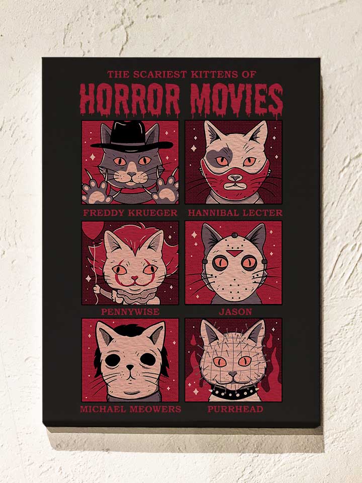 horror-movies-cat-leinwand schwarz 1