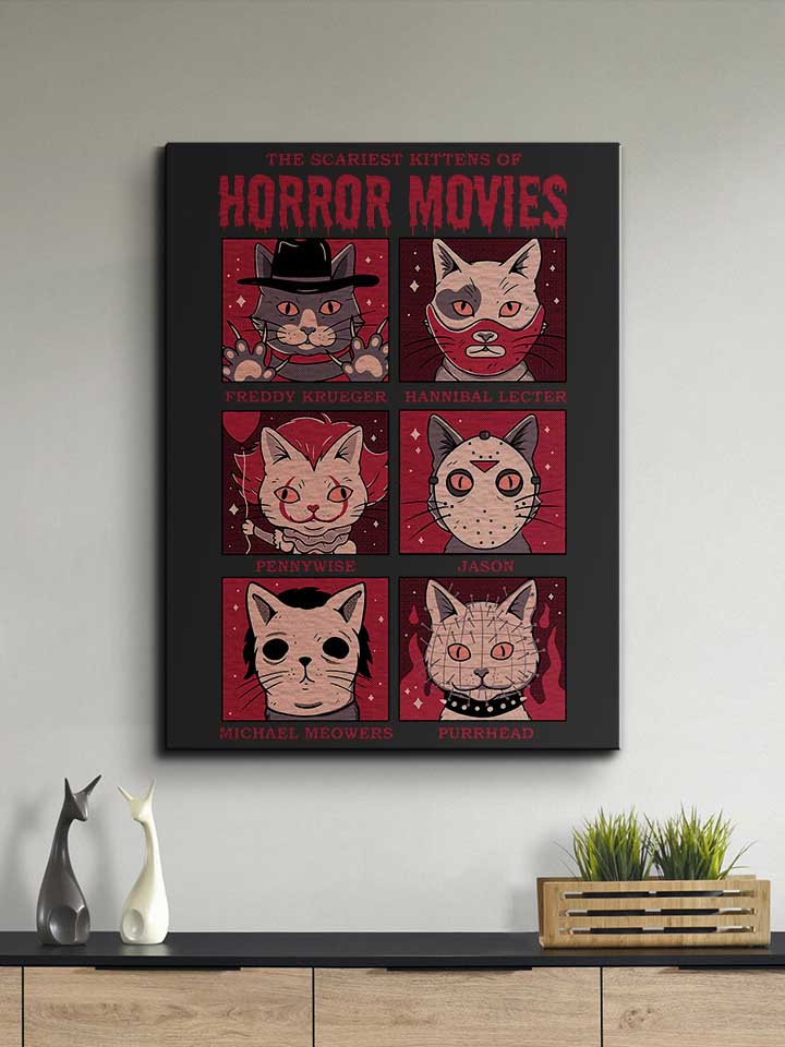 horror-movies-cat-leinwand schwarz 2