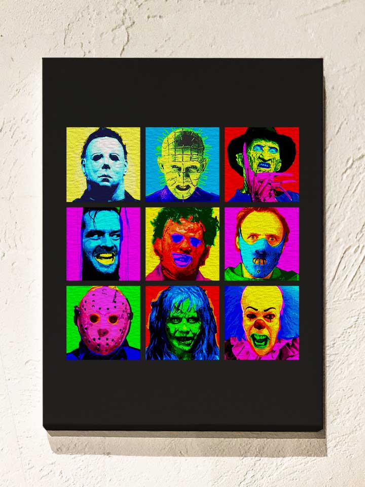 Horror Pop Art Leinwand schwarz 30x40 cm