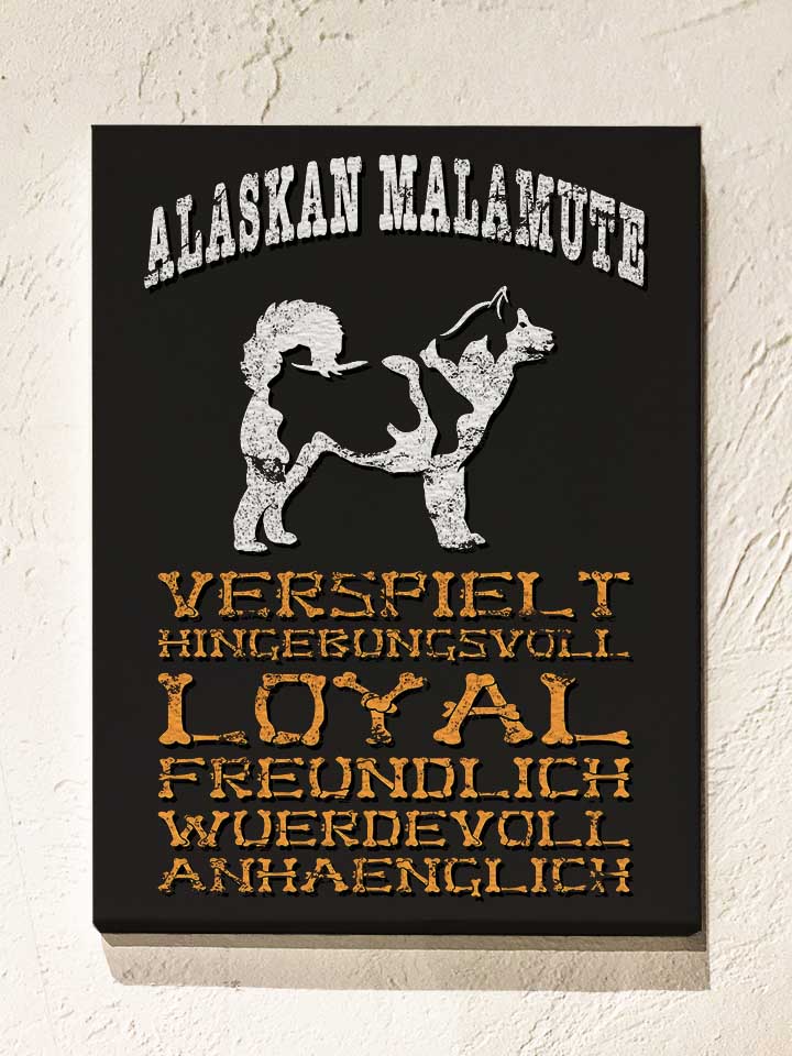 hund-alaskan-malamute-leinwand schwarz 1