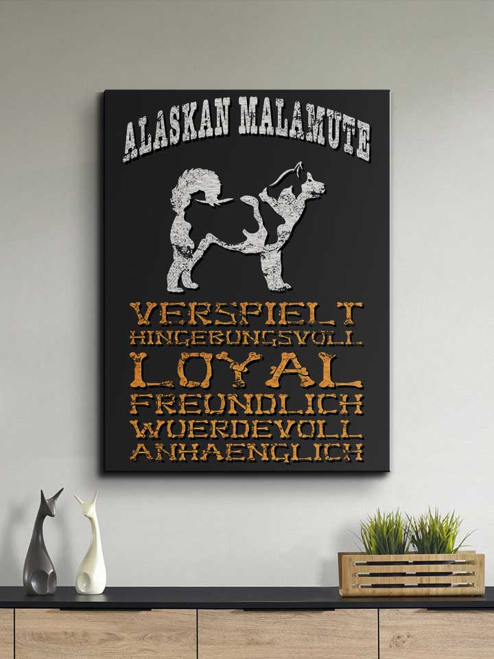 hund-alaskan-malamute-leinwand schwarz 2