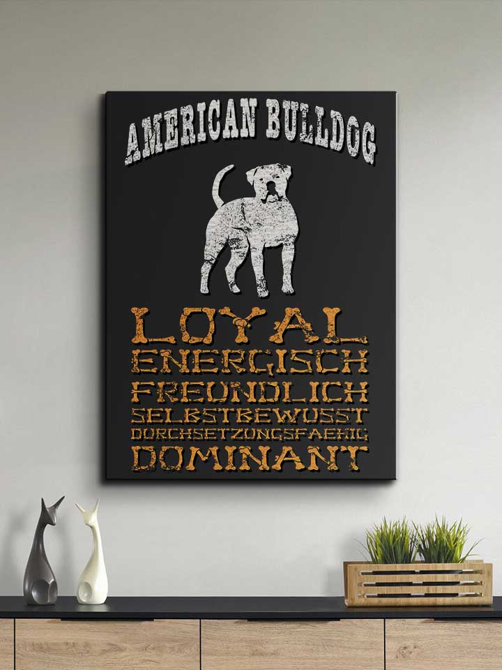 hund-american-bulldog-leinwand schwarz 2
