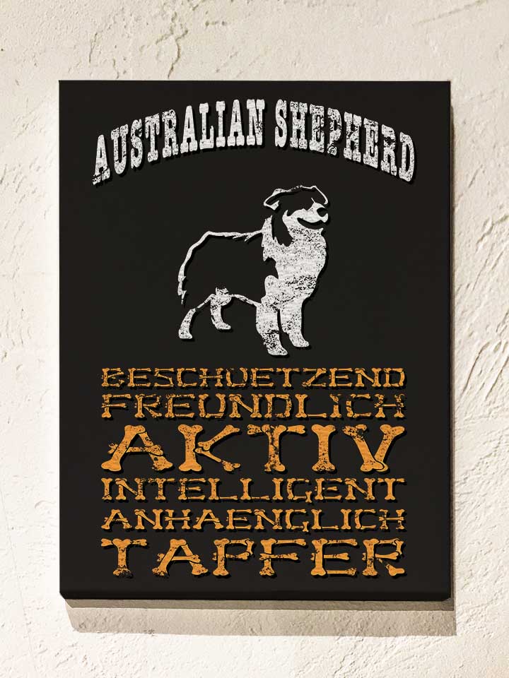 hund-australian-shepherd-leinwand schwarz 1