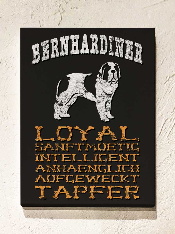 hund-bernhardiner-leinwand schwarz 1