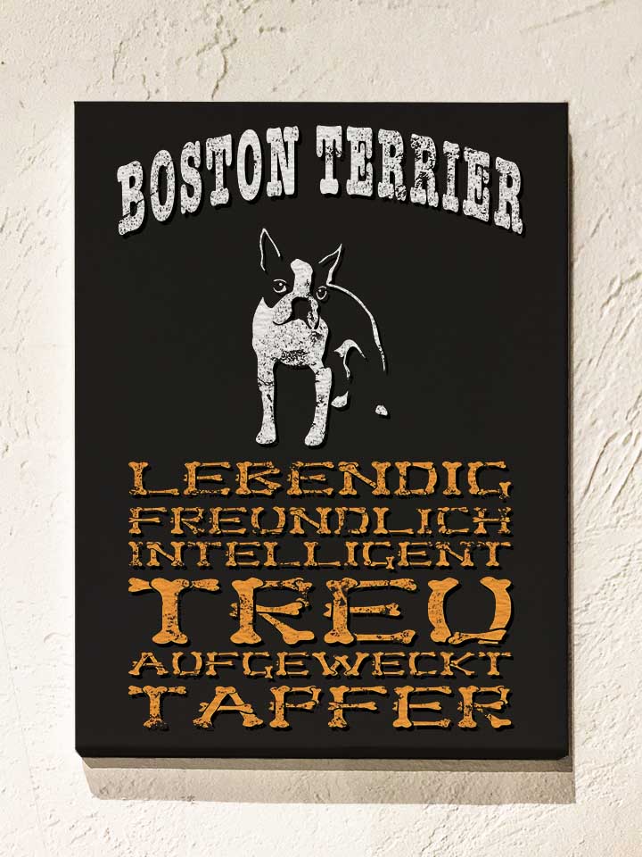 hund-boston-terrier-leinwand schwarz 1