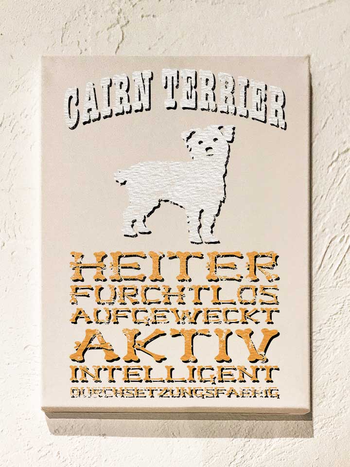 hund-cairn-terrier-leinwand weiss 1