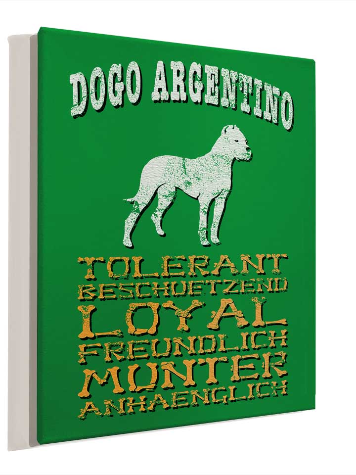 hund-dogo-argentino-leinwand gruen 4