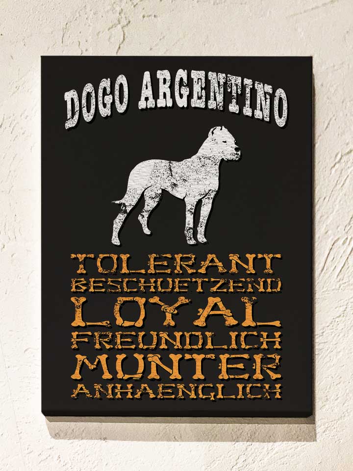 hund-dogo-argentino-leinwand schwarz 1