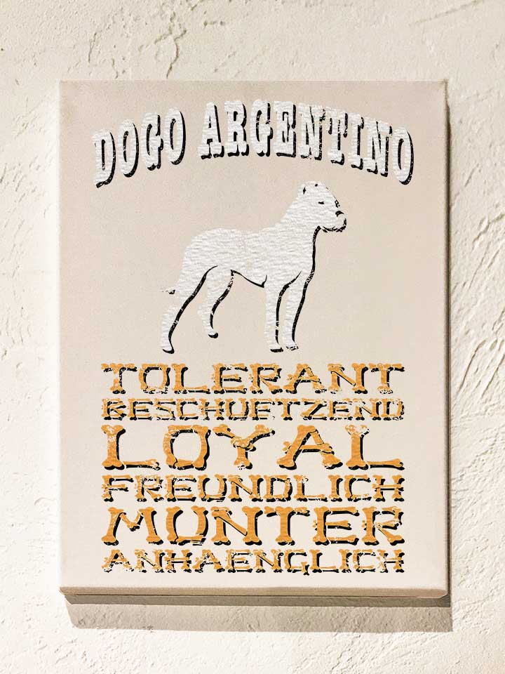 hund-dogo-argentino-leinwand weiss 1