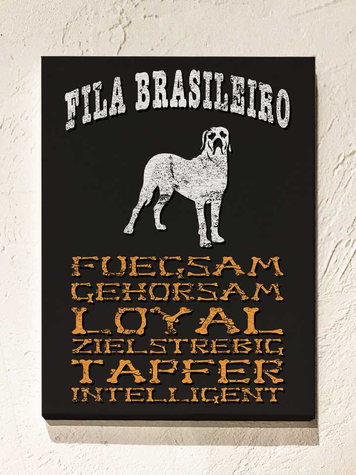 hund-fila-brasileiro-leinwand schwarz 1