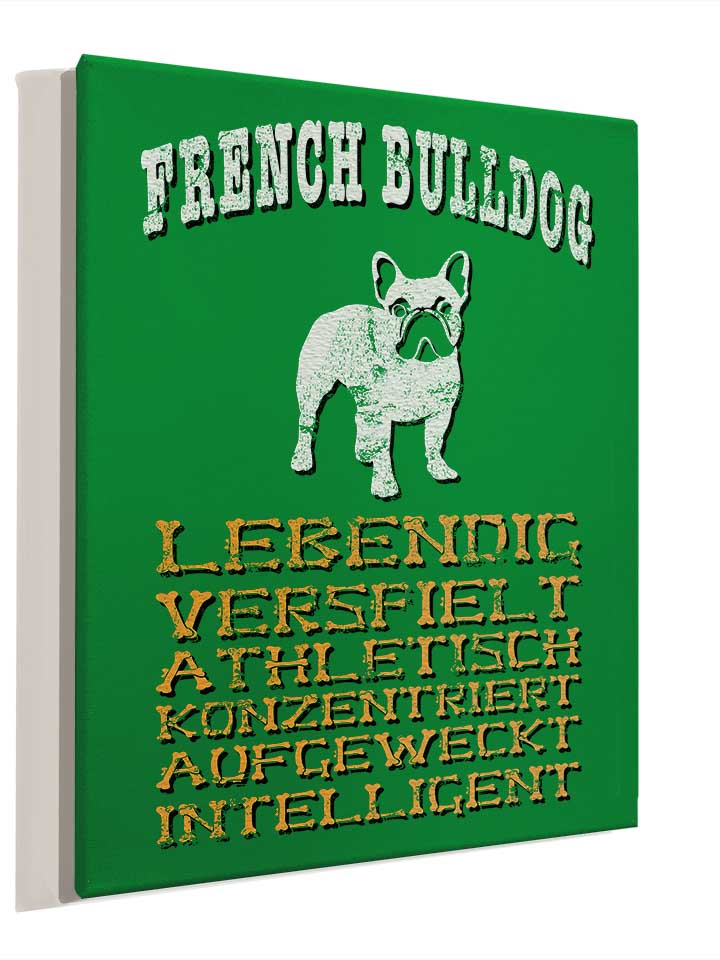 hund-french-bulldog-leinwand gruen 4