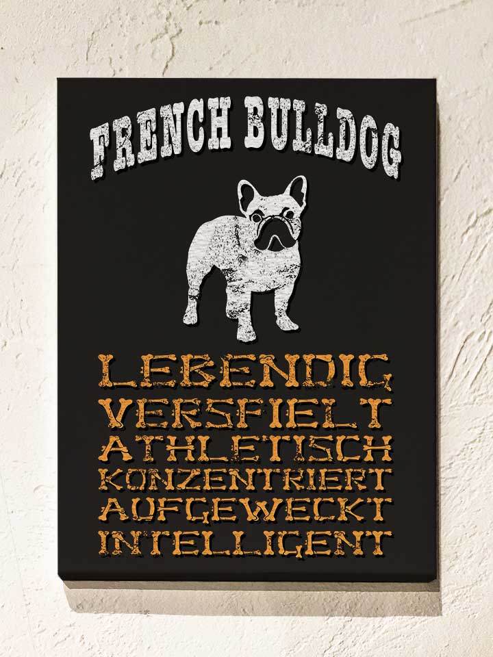 hund-french-bulldog-leinwand schwarz 1