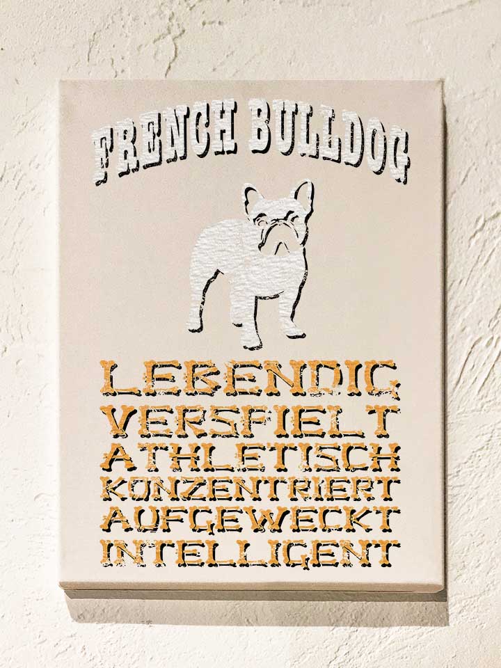 hund-french-bulldog-leinwand weiss 1