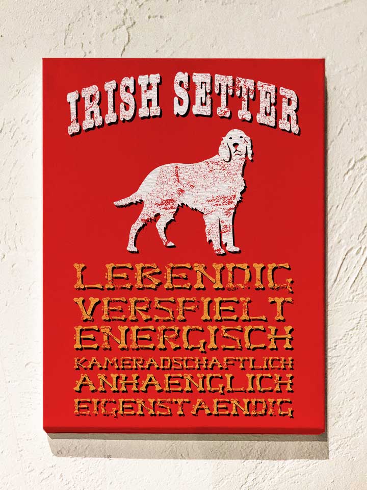 Hund Irish Setter Leinwand rot 30x40 cm