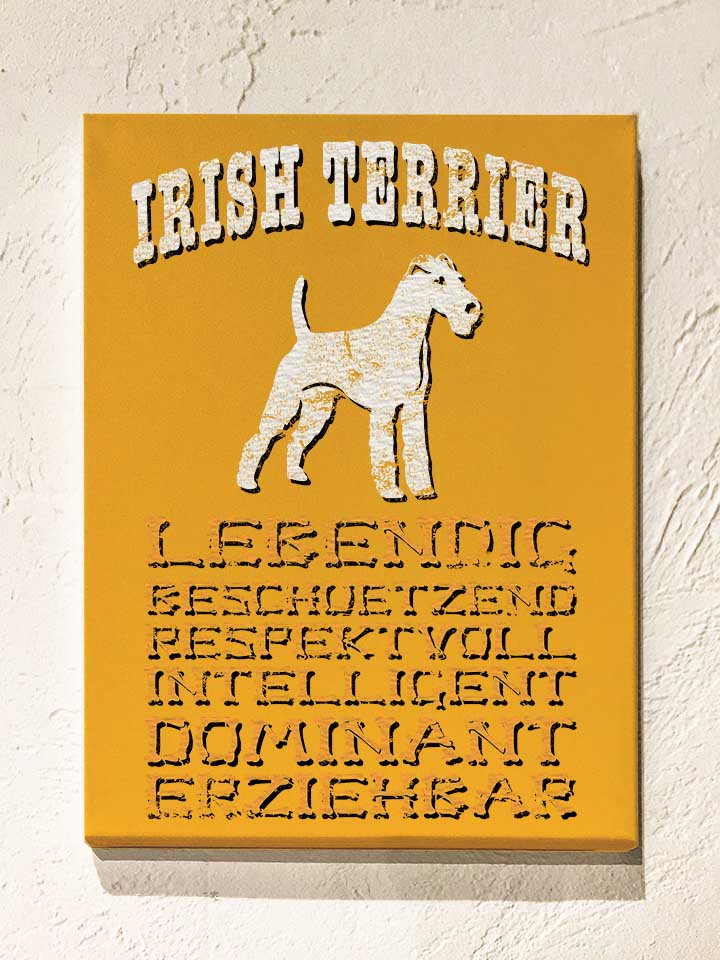 Hund Irish Terrier Leinwand gelb 30x40 cm