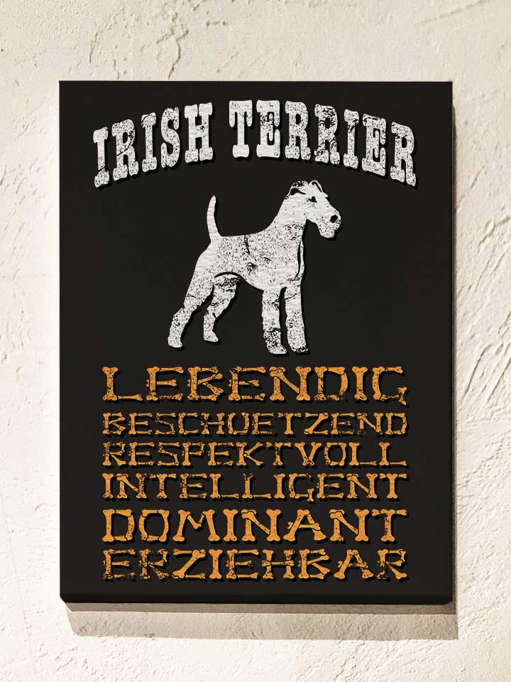 hund-irish-terrier-leinwand schwarz 1