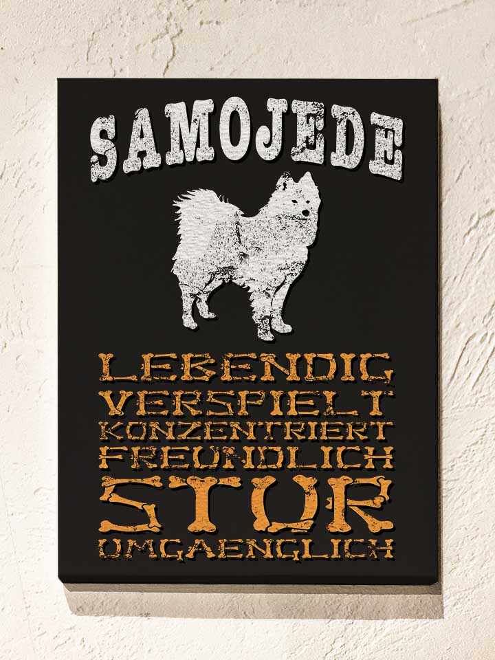 hund-samojede-leinwand schwarz 1