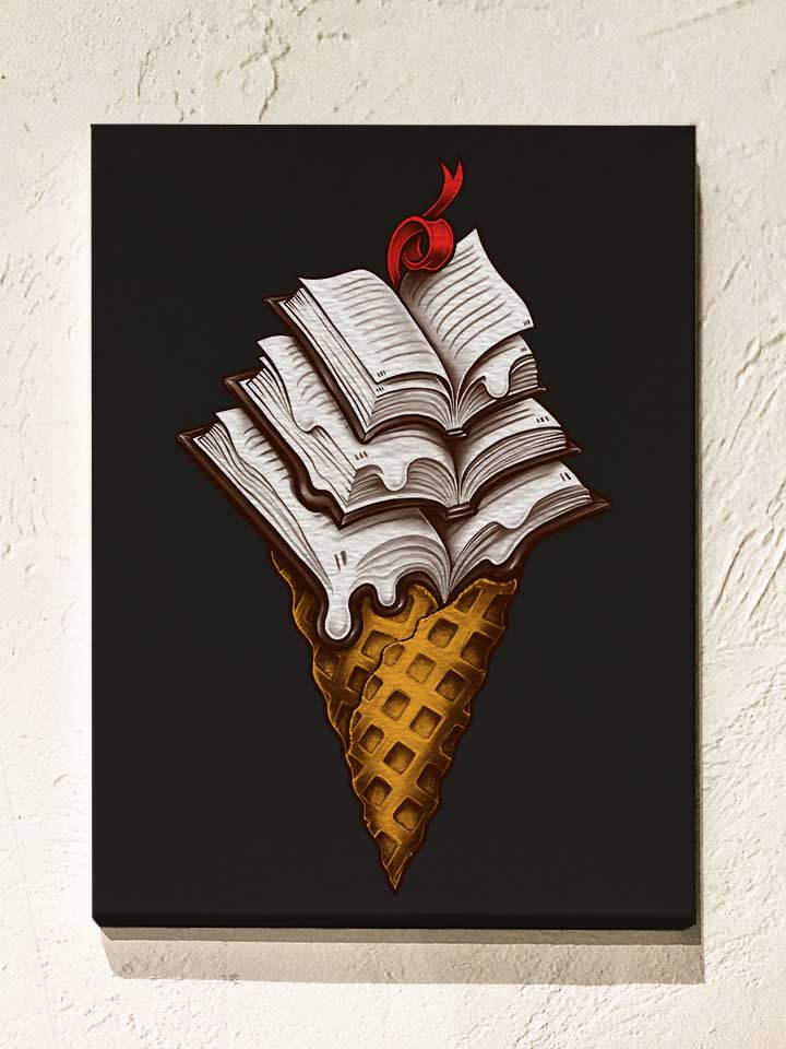 ice-cream-books-leinwand schwarz 1