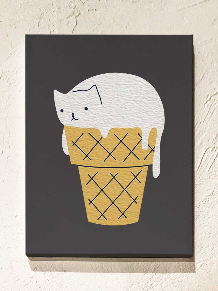 ice-cream-cat-leinwand dunkelgrau 1