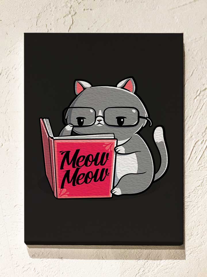 introvert-book-cat-leinwand schwarz 1