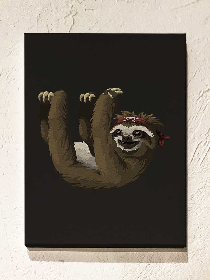 invisible-rope-sloth-leinwand schwarz 1
