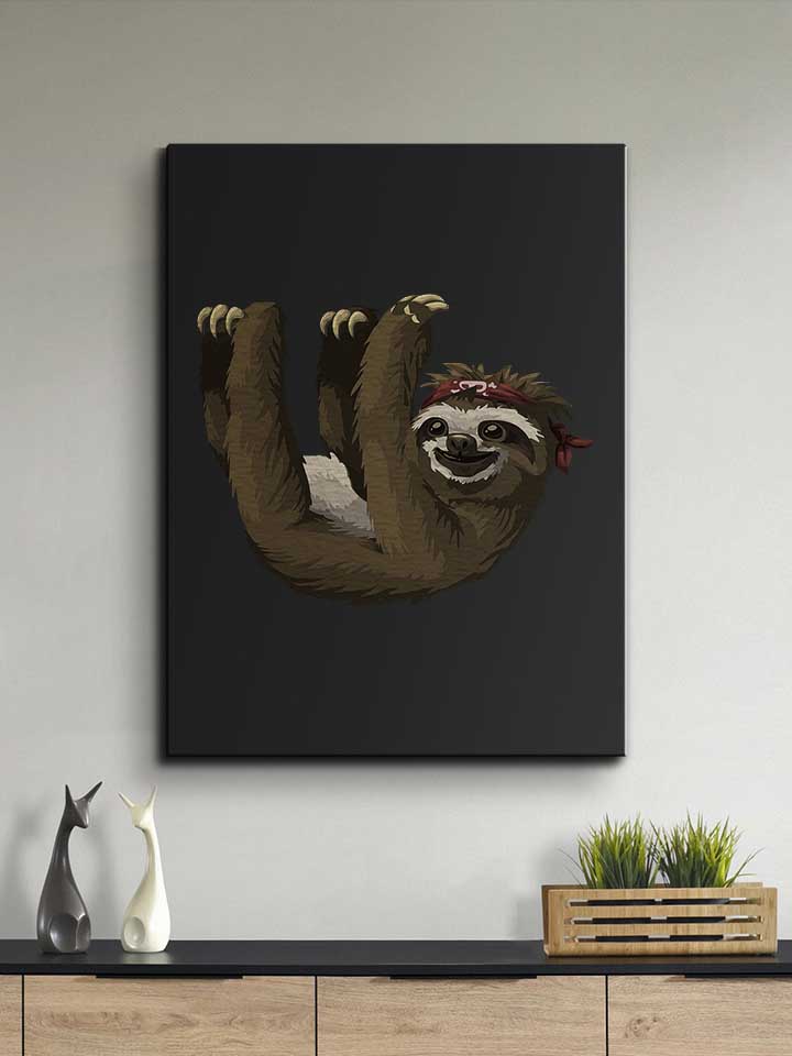 invisible-rope-sloth-leinwand schwarz 2