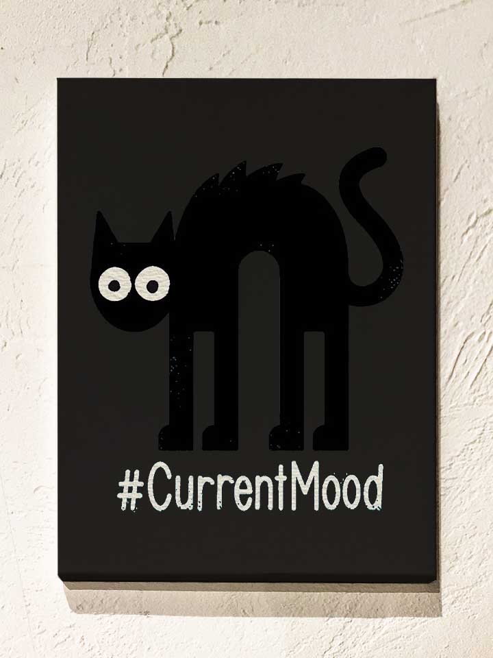 Irritated Cat Leinwand schwarz 30x40 cm