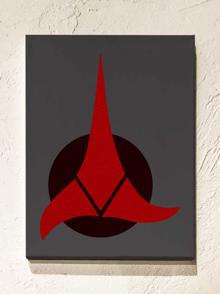 Klingon Empire Logo Leinwand dunkelgrau 30x40 cm