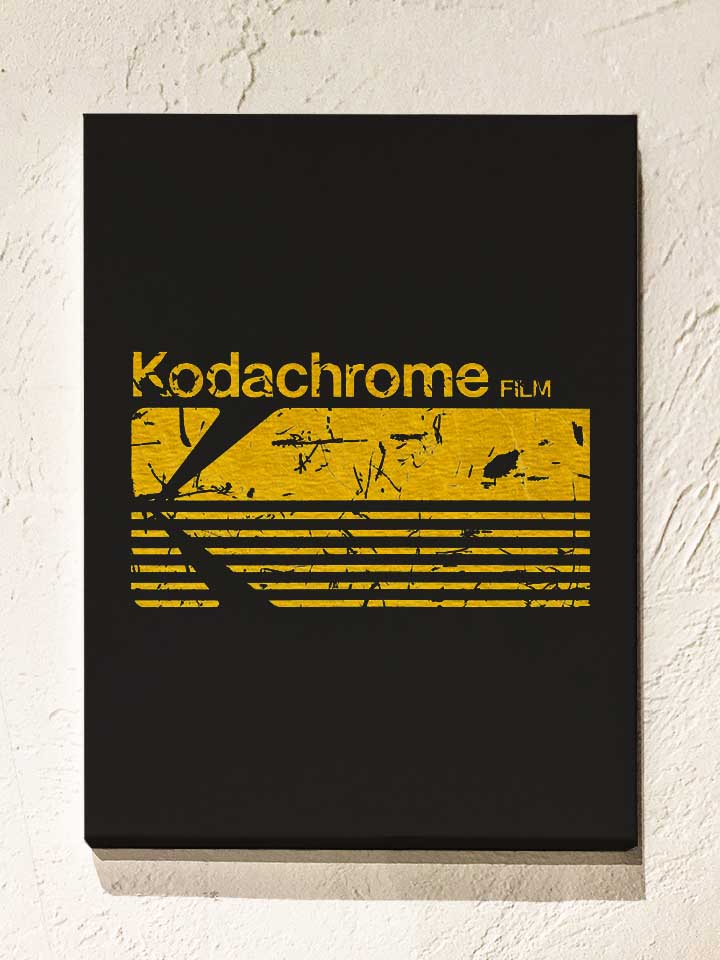 Kodachrome Film Vintage Leinwand schwarz 30x40 cm