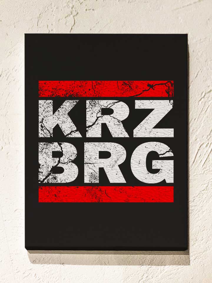 Kreuzberg Vintage Leinwand schwarz 30x40 cm