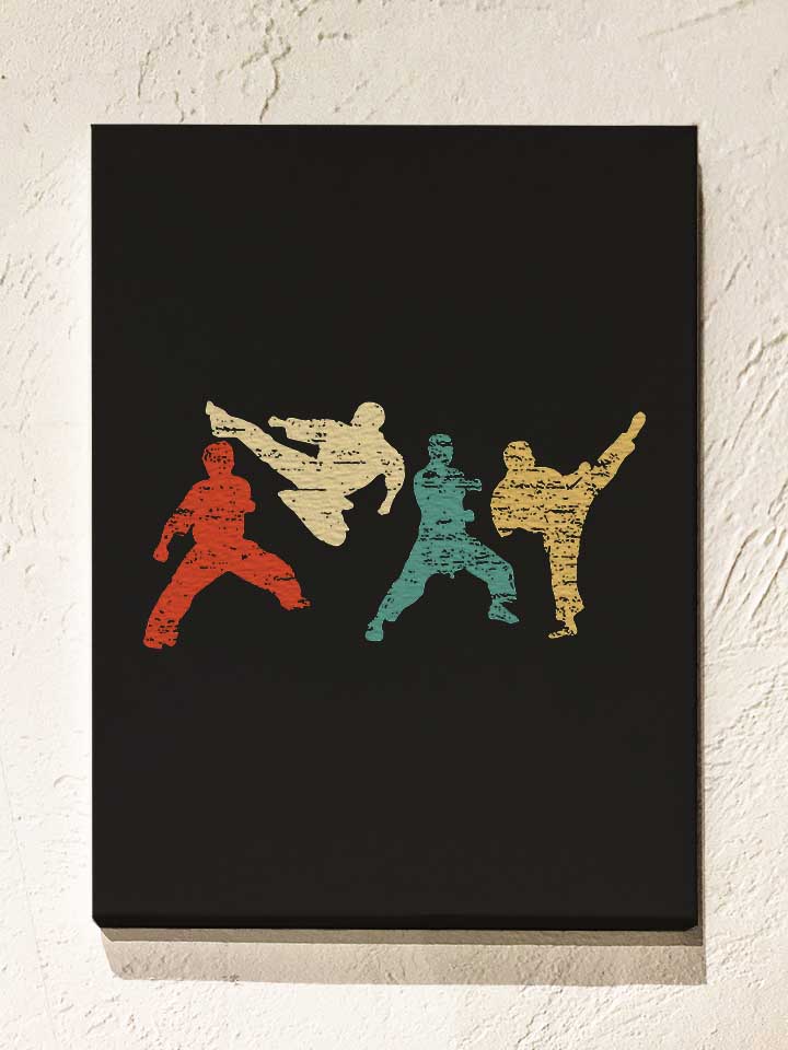 Kung Fu Master Leinwand schwarz 30x40 cm