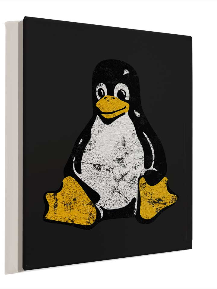 linux-pinguin-vintage-leinwand schwarz 4
