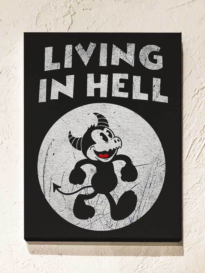 living-in-hell-leinwand schwarz 1