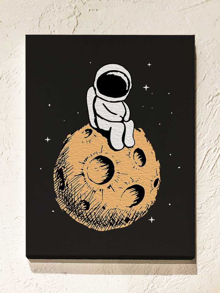 lonely-astronaut-moon-leinwand schwarz 1