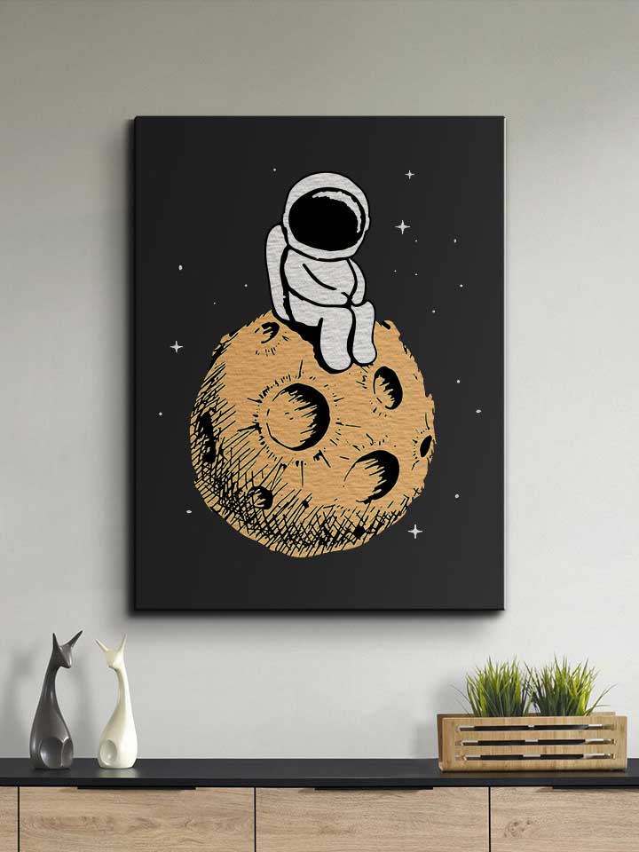 lonely-astronaut-moon-leinwand schwarz 2