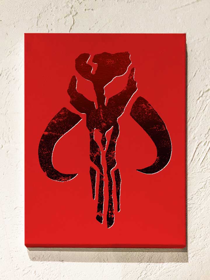 Mandelorian Logo Leinwand rot 30x40 cm
