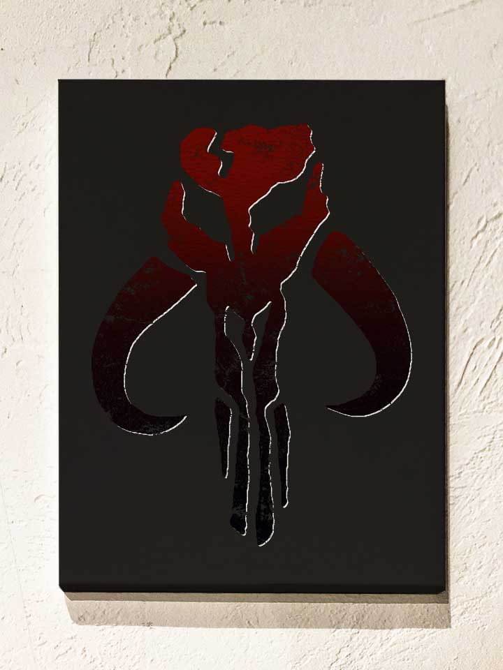 Mandelorian Logo Leinwand schwarz 30x40 cm