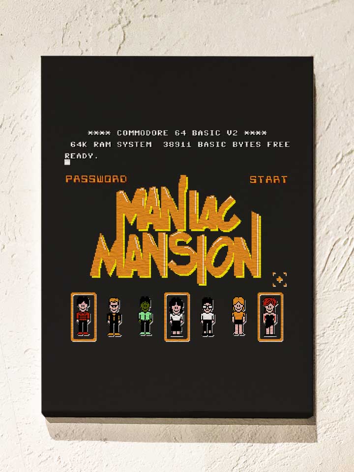 maniac-mansion-leinwand schwarz 1
