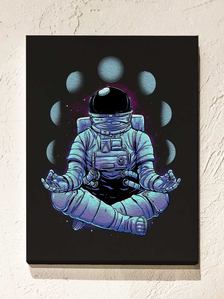 meditation-yoga-astronaut-leinwand schwarz 1