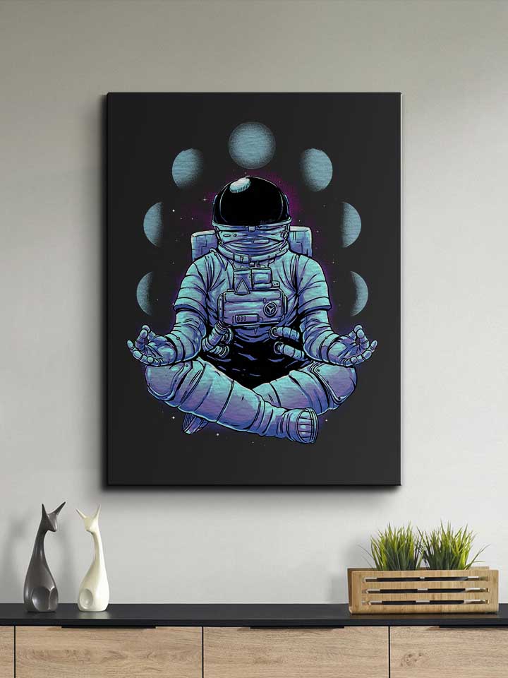 meditation-yoga-astronaut-leinwand schwarz 2