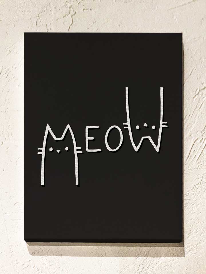 meow-cat-leinwand schwarz 1