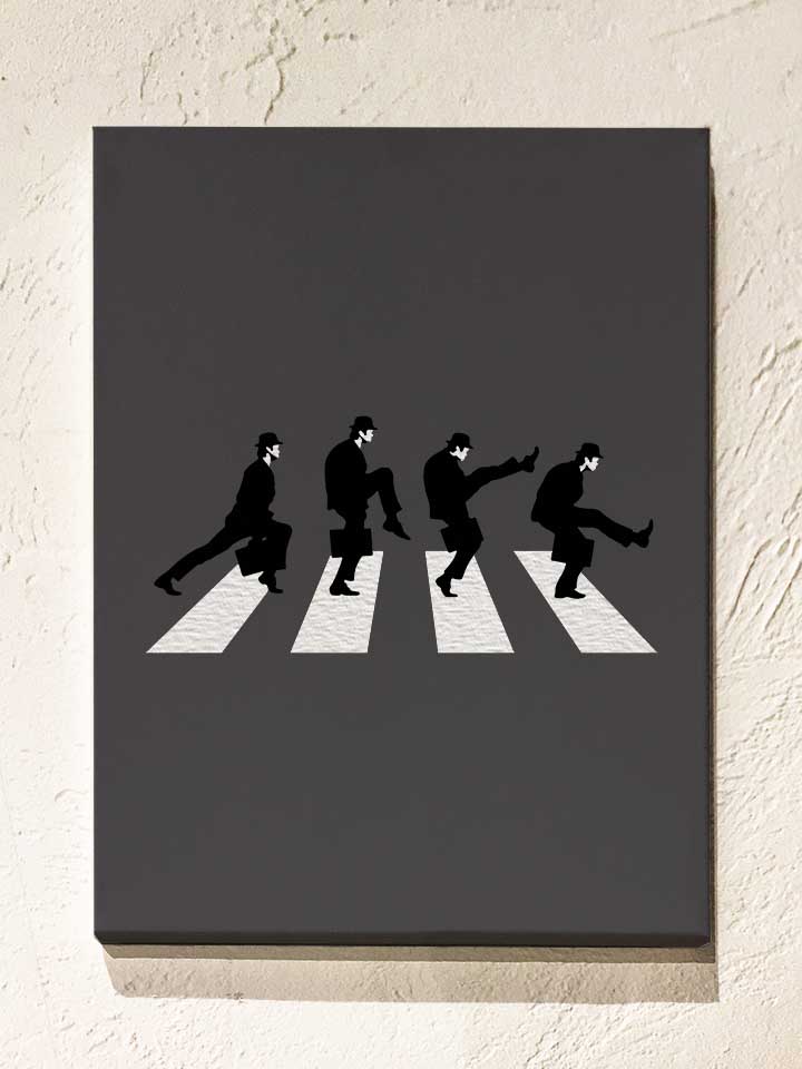 Monty Python Abbey Road Leinwand dunkelgrau 30x40 cm