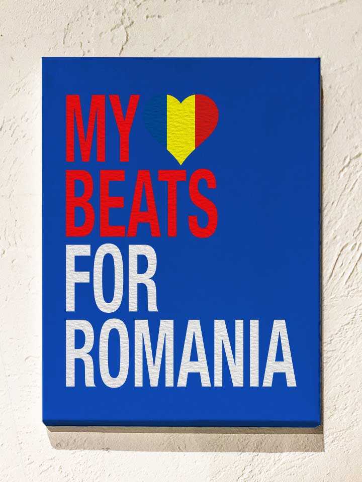 My Heart Beats For Romania Leinwand royal 30x40 cm