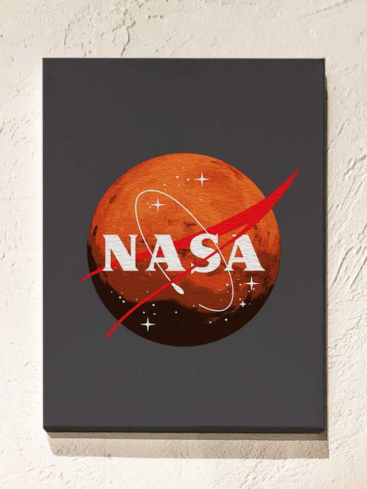 Nasa Mars Leinwand dunkelgrau 30x40 cm