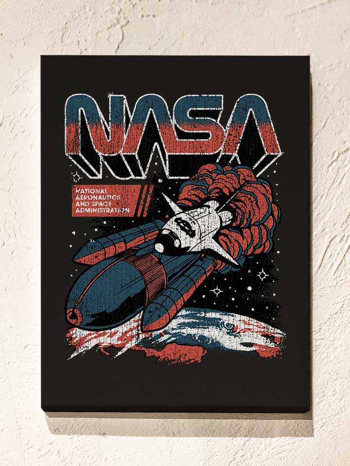 Nasa Space Flight Leinwand schwarz 30x40 cm