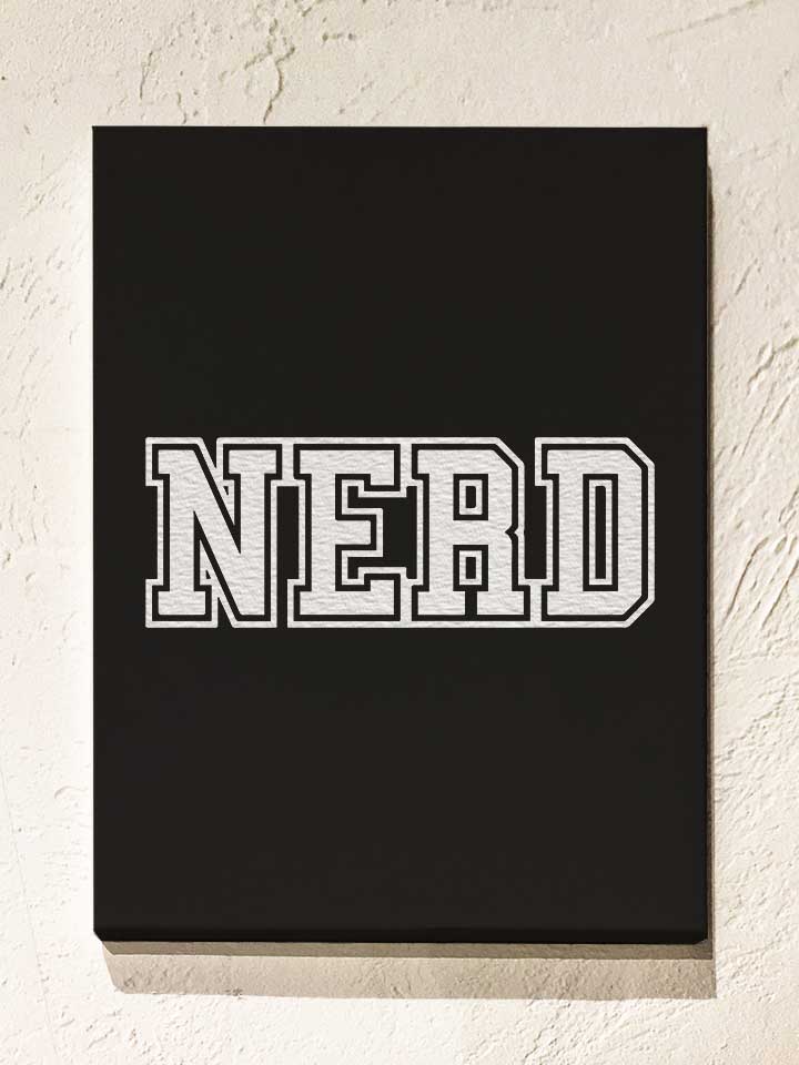 Nerd Logo Leinwand schwarz 30x40 cm