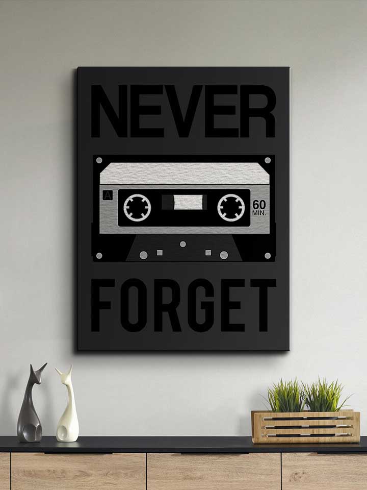 never-forget-cassette-leinwand schwarz 2