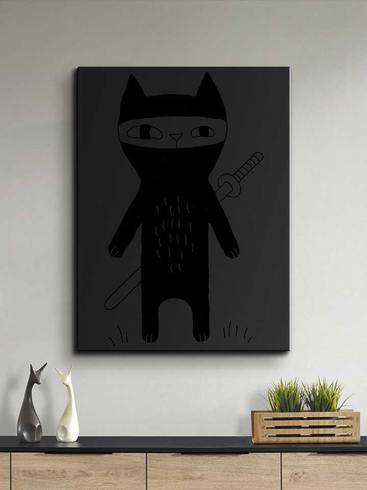 ninja-cat-leinwand schwarz 2