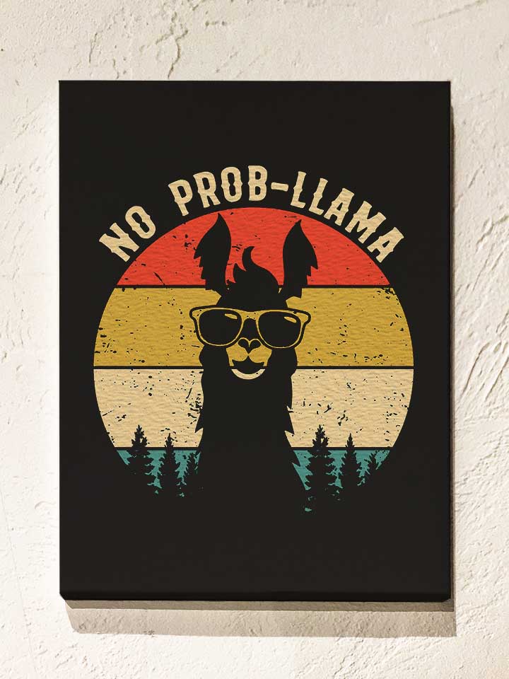 no-prob-llama-leinwand schwarz 1